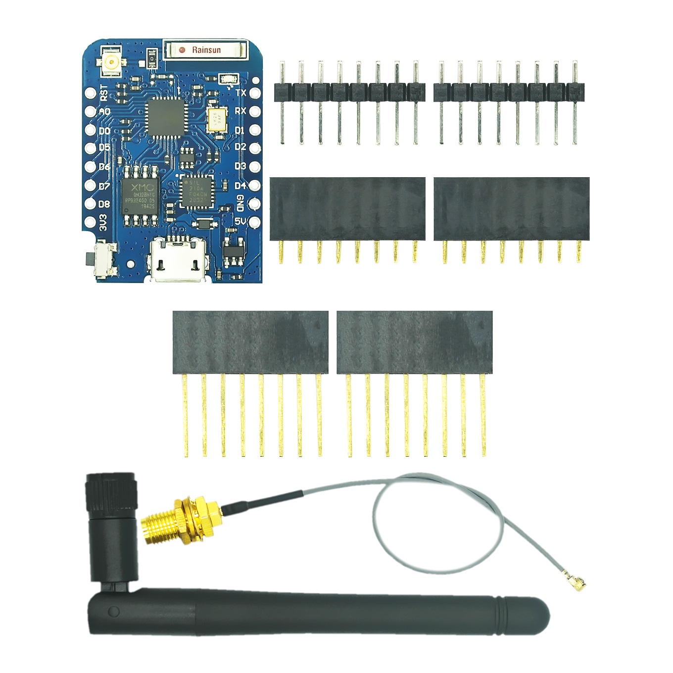 Esp8266 Nodemcu - Wemos-外部アンテナコネクタ、Wi-Fi開発ボード、マイクロmcuベース、d1ミニプロ、4m、16mバイト、esp8266、ESP-8266EX、cp2104