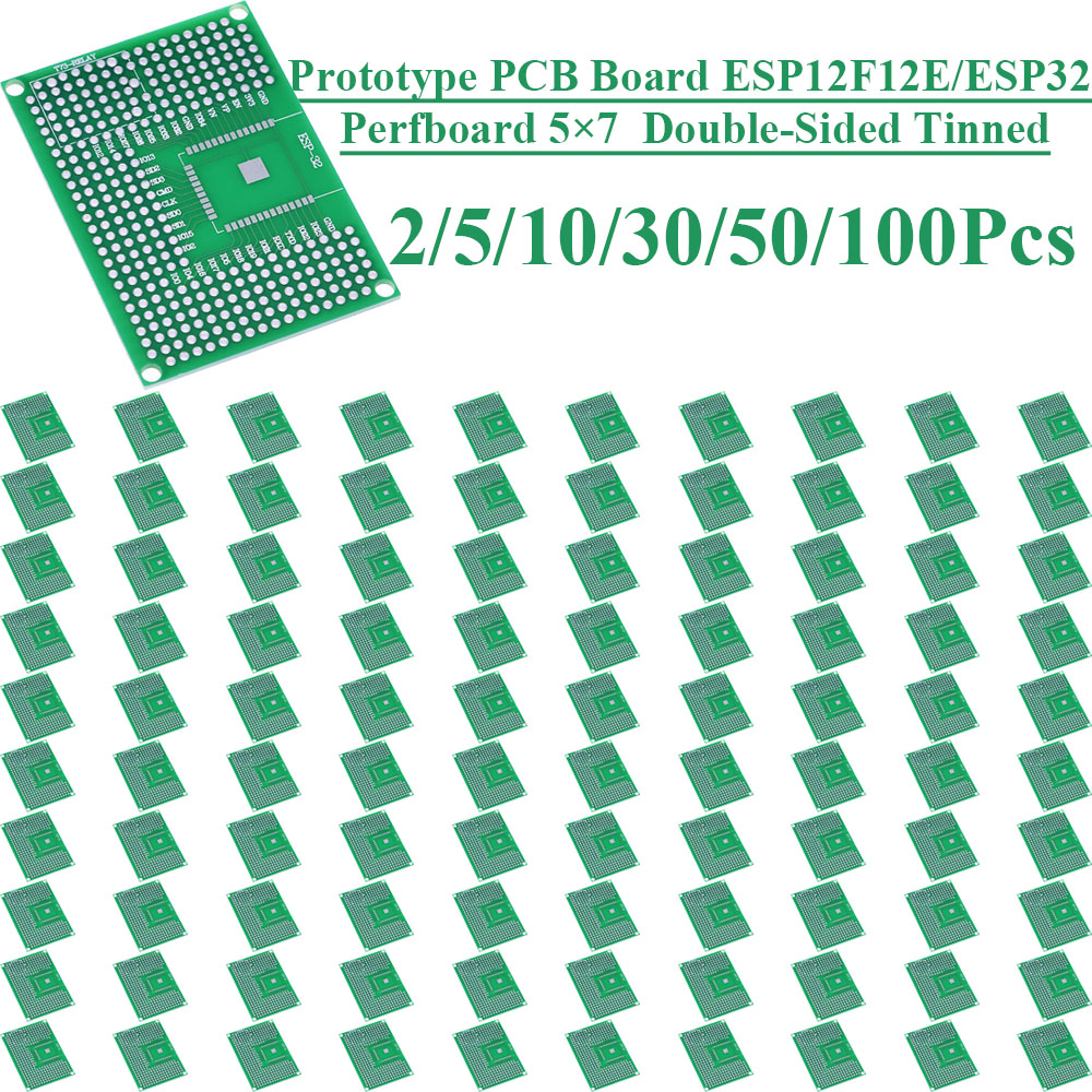 Esp8266 - 2〜100個 5X7 両面錫メッキブレッドボードプロトタイプ PCB ボード Wifi