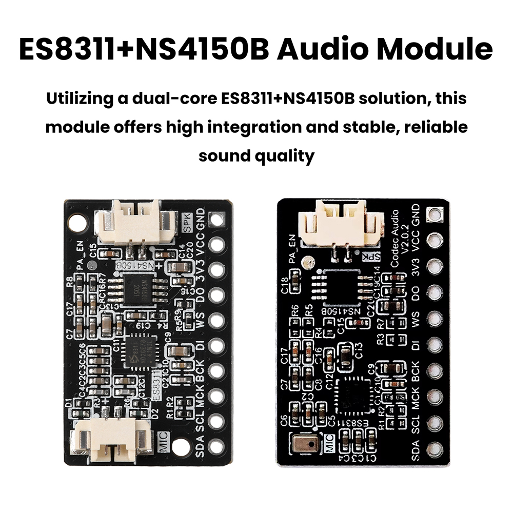Espressif Esp32 - ES8311+NS4150B デジタルオーディオアンプボード、マイクオーディオモジュール、ESP32-C3/S3 およびその他の開発ボードと互換性あり