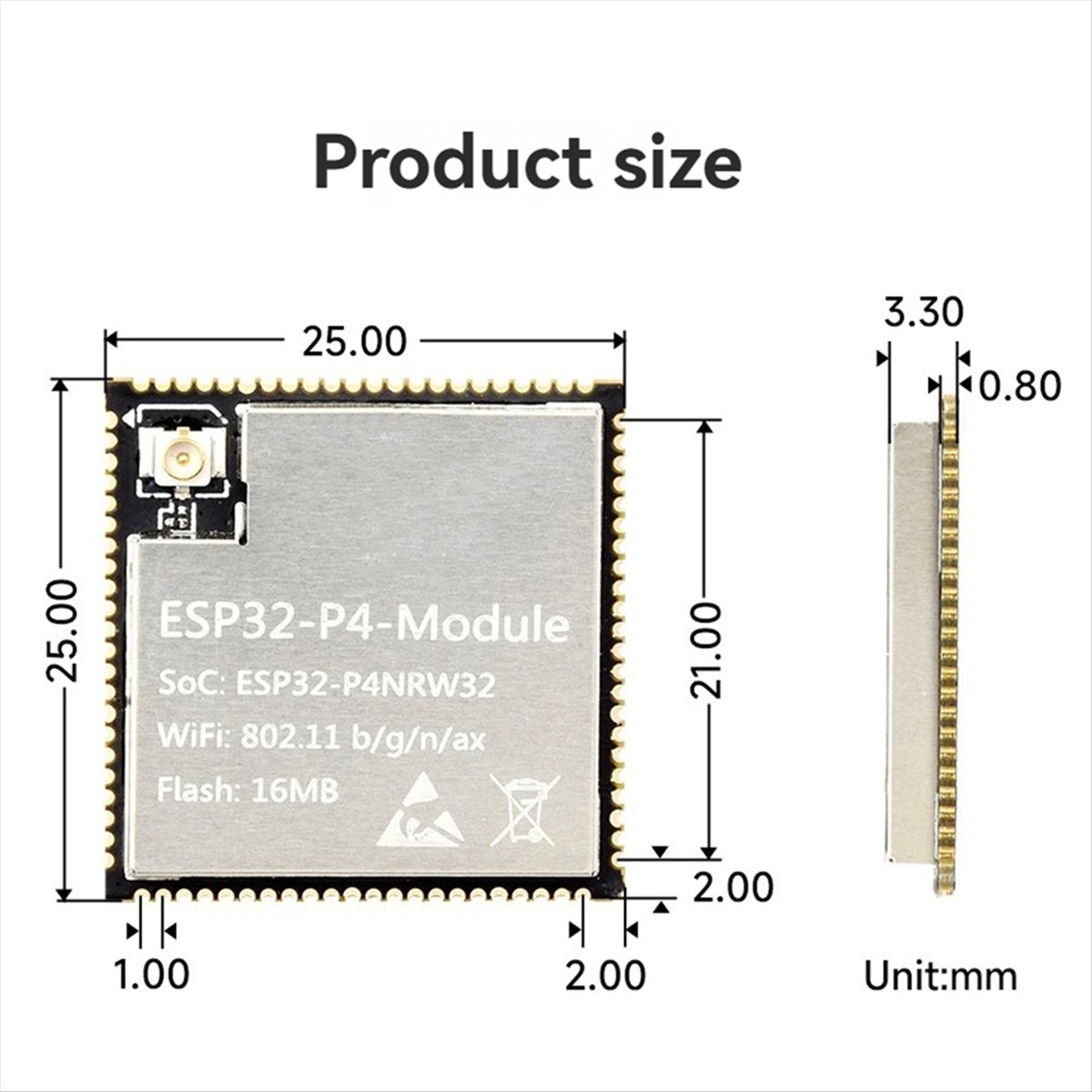 A46U P4モジュールコアボード デュアルコアRISC-V - Esp32 P4 のレビューと価格